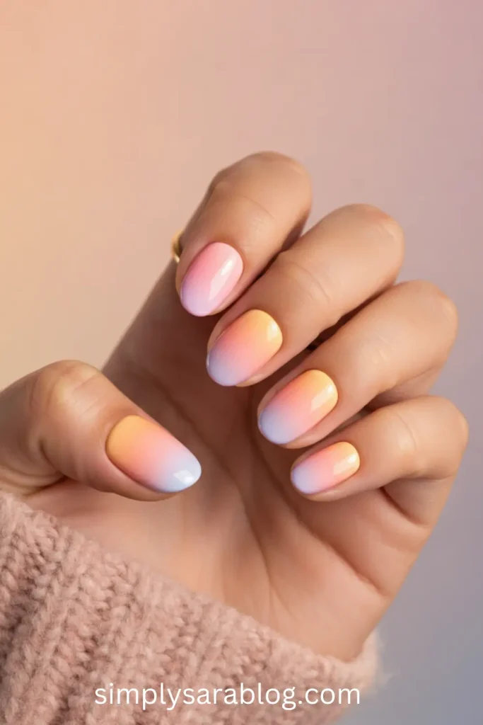 Pastel Pink Sunset Nails