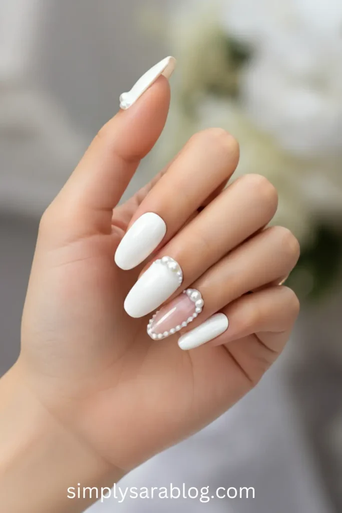 Pearl Embellishments Nails