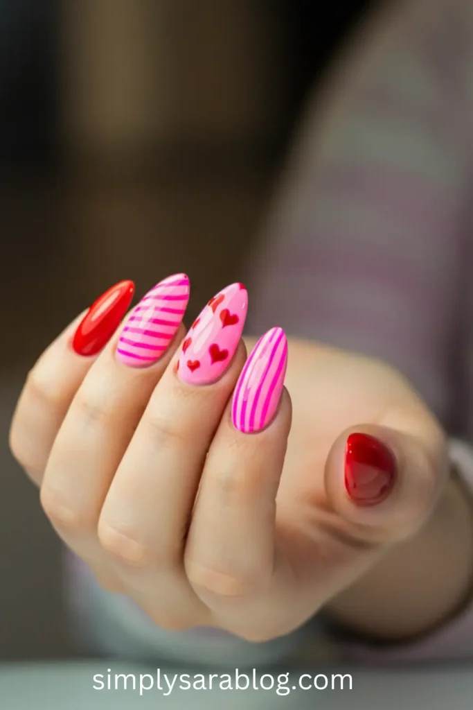 Pink Red Nails