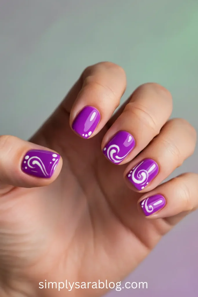 Short Purple Nails