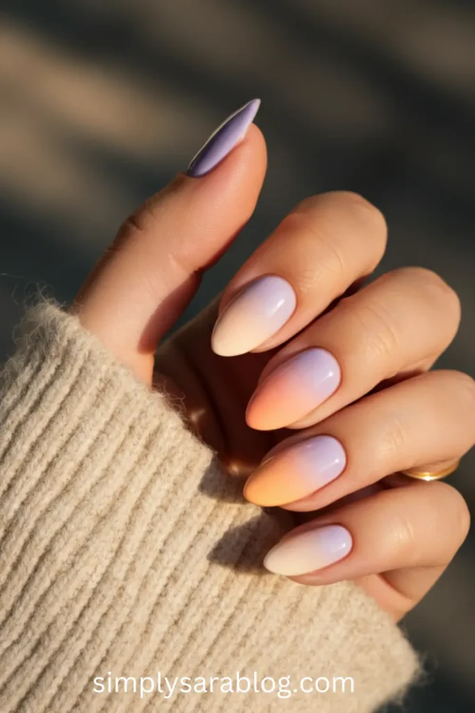 Short Sunset Nails