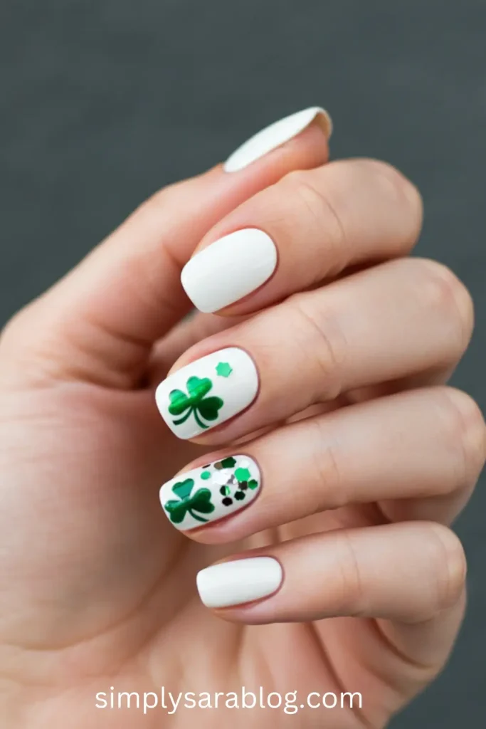 Simple Shamrock St. Patrick’s Day Nail Design