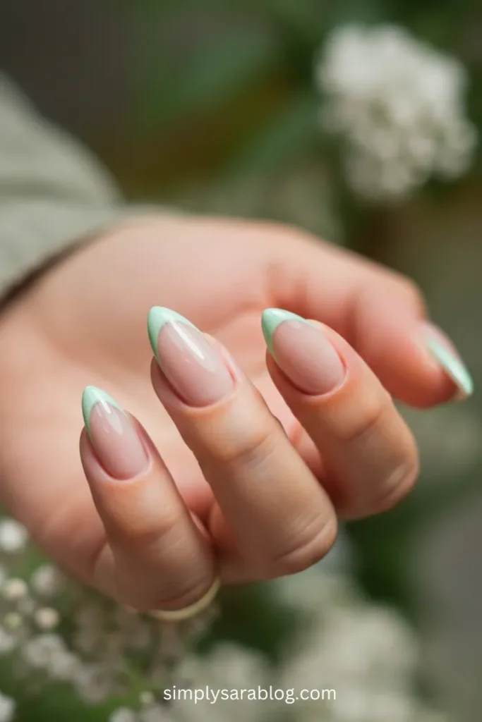 Soft Mint Green and Floral Details