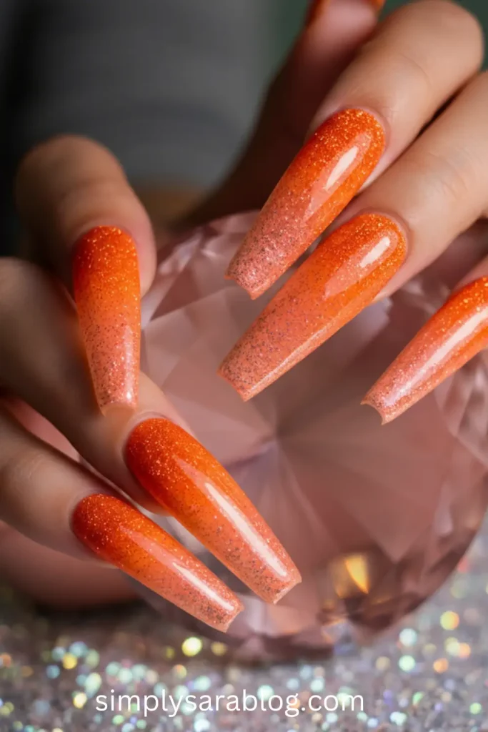 Sparkling Sunset Nails