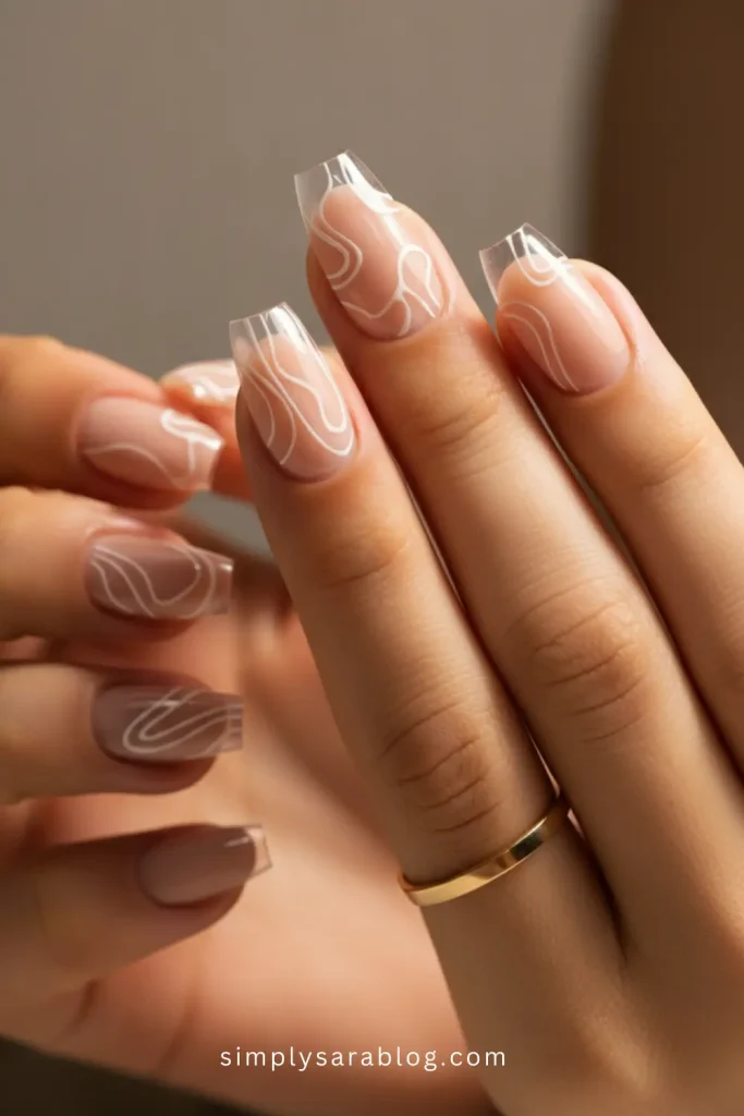 Spring Line Art Nails