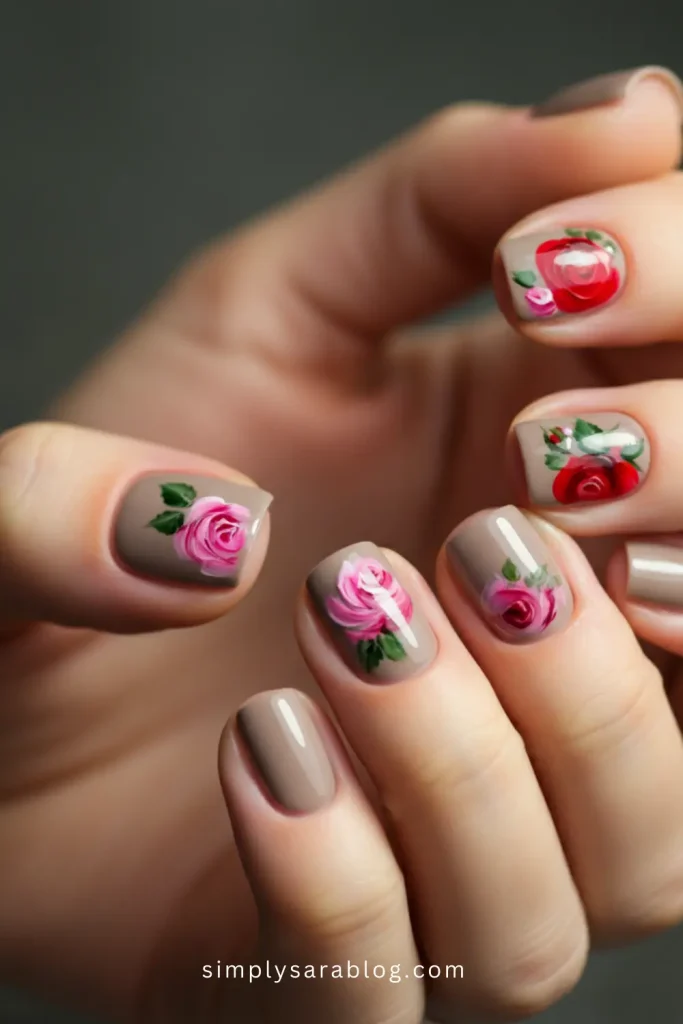 Spring Rose Nails