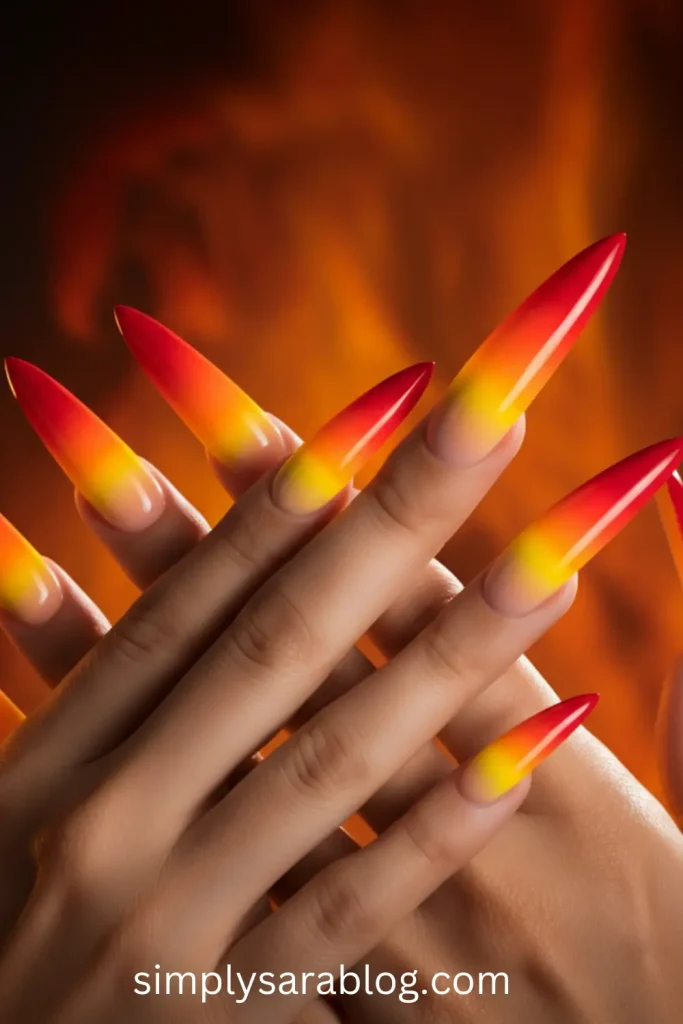 Stiletto Sunset Nails