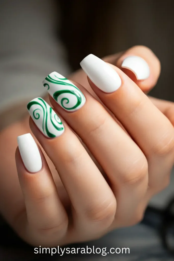Subtle Swirl St. Patrick’s Day Nails
