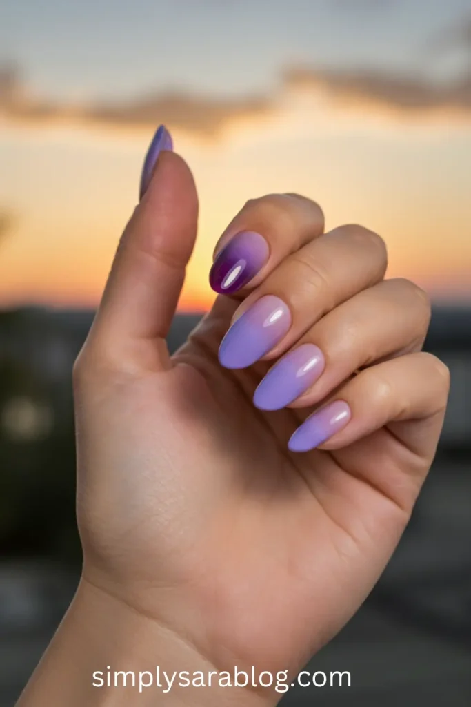 Sunset Nails Ombre Purple
