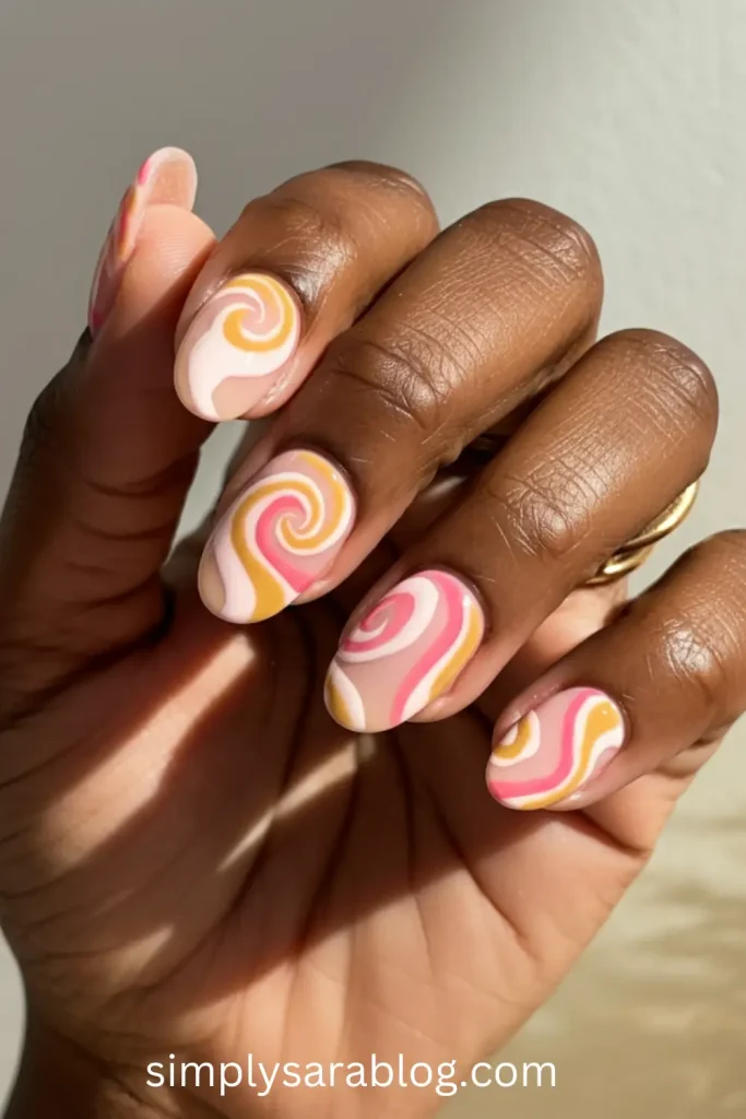 Swirled Nail Design