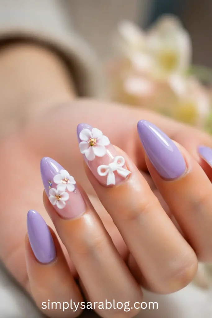 Whimsical 3D Floral Nails