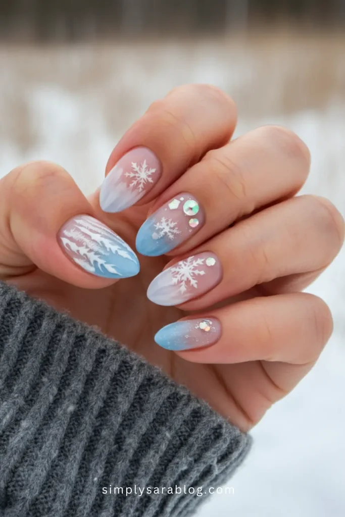 Winter-to-Spring Gradient Nails