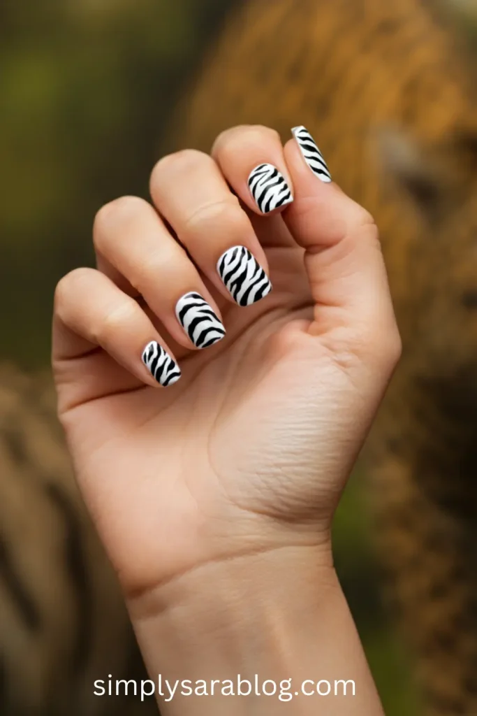 Zebra Print Nails