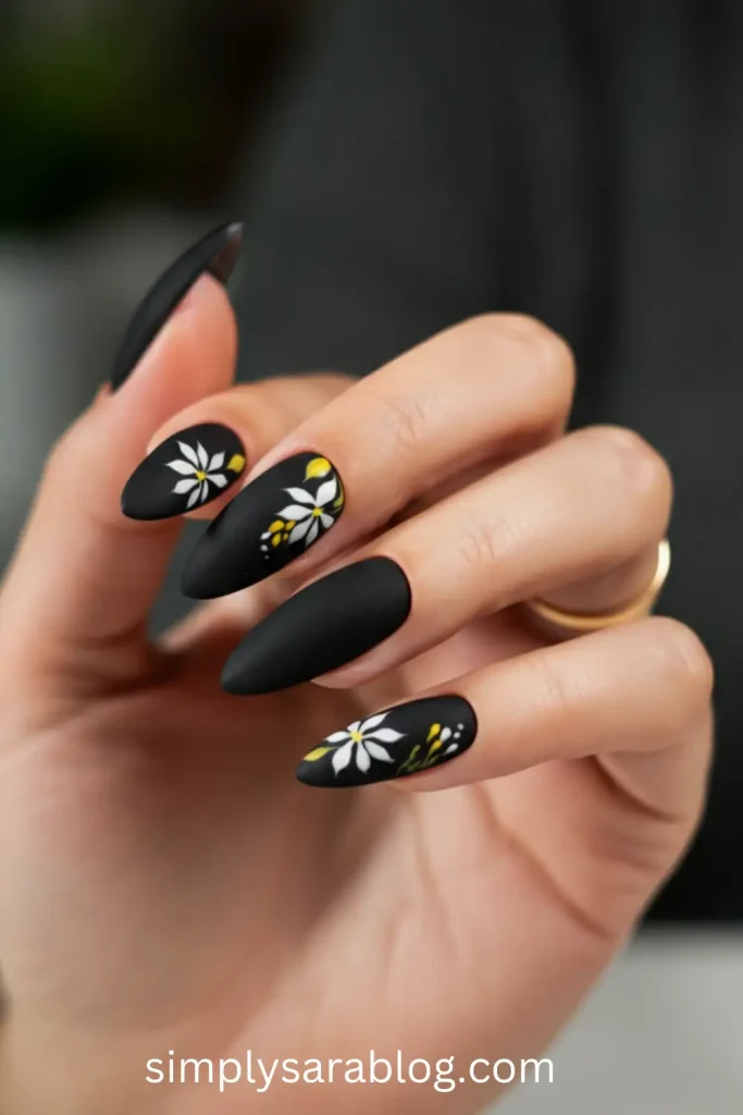 Abstract Black Florals
