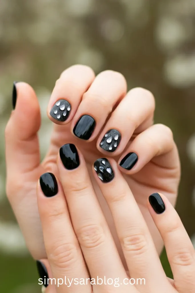 Black Raindrop Accents