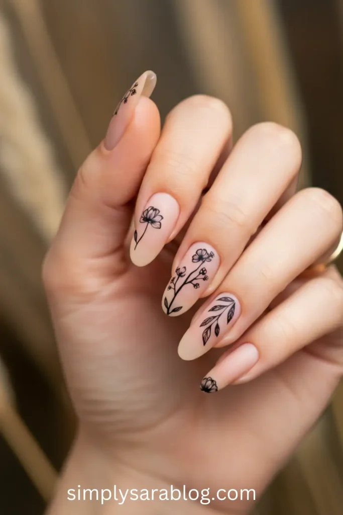 Elegant Floral Nails