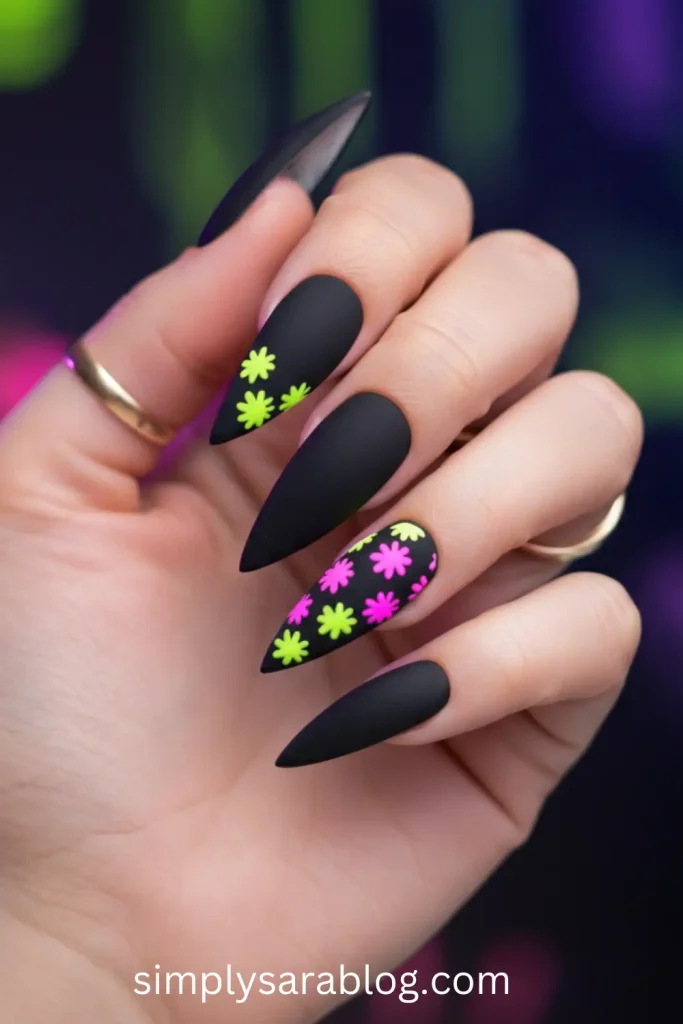 Neon Black Daisies
